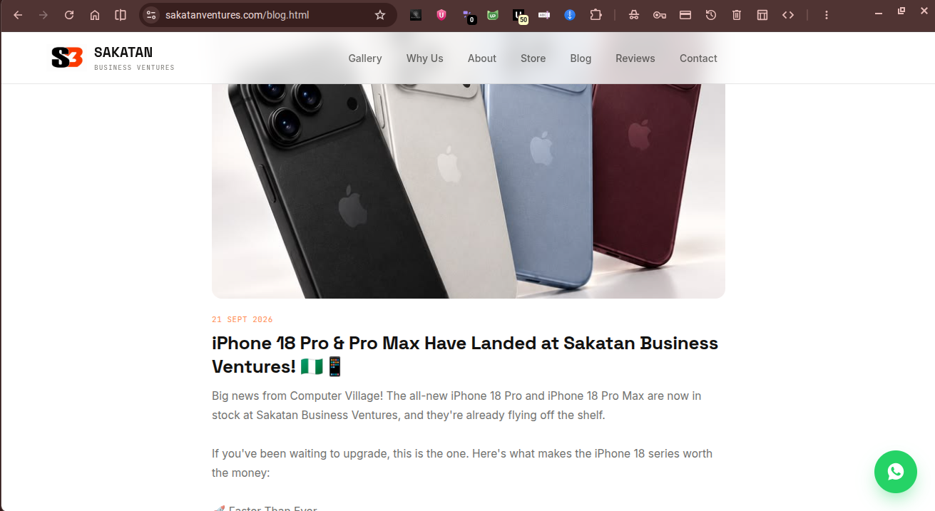 Sakatan Business Ventures blog page